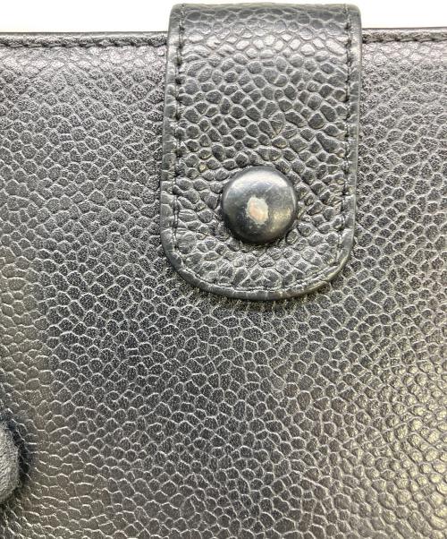 CHANEL（シャネル）CHANEL (シャネル) 2つ折り財布　キャビアスキン　 ブラックの古着・服飾アイテム