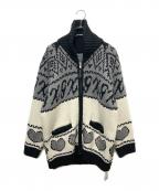 X-GIRLエックスガール）の古着「LOGO PATTERN NORDIC CARDIGAN」｜ブラック
