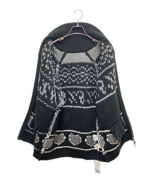 X-GIRL（エックスガール）X-GIRL (エックスガール) LOGO PATTERN NORDIC CARDIGAN ブラック サイズ:SIZE Freeの古着・服飾アイテム