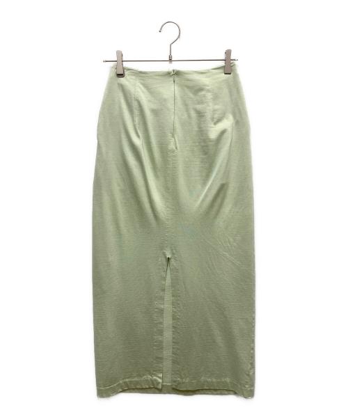 AURALEE（オーラリー）AURALEE (オーラリー) COTTON SLUB RAYON PLAITING SKIRT 黄緑 サイズ:SIZE 0の古着・服飾アイテム