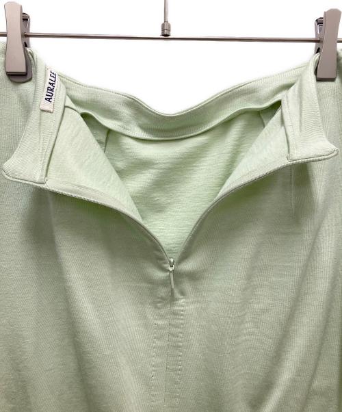 AURALEE（オーラリー）AURALEE (オーラリー) COTTON SLUB RAYON PLAITING SKIRT 黄緑 サイズ:SIZE 0の古着・服飾アイテム