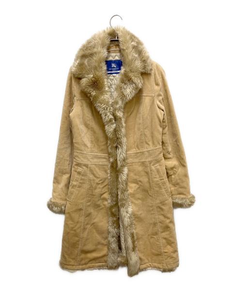 BURBERRY BLUE LABEL（バーバリーロンドンブルーレーベル）BURBERRY BLUE LABEL (バーバリーロンドンブルーレーベル) コーデュロイロングコート ベージュ サイズ:SIZE 40の古着・服飾アイテム