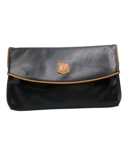 CELINE（セリーヌ）CELINE (セリーヌ) フラップクラッチバッグ ブラック×ブラウンの古着・服飾アイテム