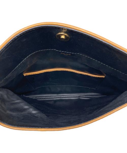 CELINE（セリーヌ）CELINE (セリーヌ) フラップクラッチバッグ ブラック×ブラウンの古着・服飾アイテム