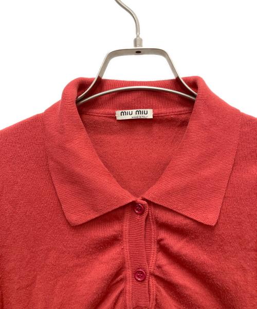 MIU MIU（ミュウミュウ）MIU MIU (ミュウミュウ) ニットポロシャツ ブラウン サイズ:SIZE 42の古着・服飾アイテム