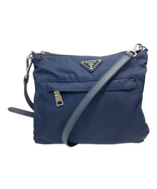 PRADA（プラダ）PRADA (プラダ) ナイロンショルダーバッグ ネイビーの古着・服飾アイテム