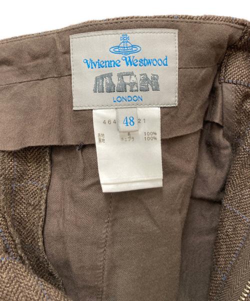 Vivienne Westwood man（ヴィヴィアン ウェストウッド マン）Vivienne Westwood man (ヴィヴィアン ウェストウッド マン) ウールチェックパンツ ブラウン サイズ:SIZE 48の古着・服飾アイテム