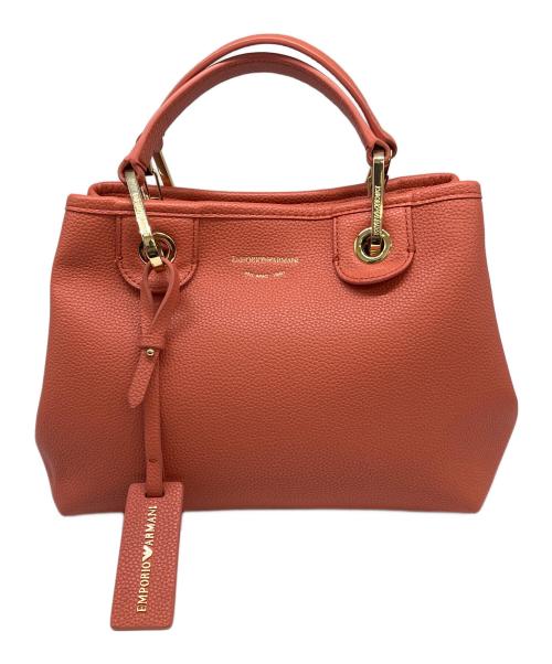 EMPORIO ARMANI（エンポリオアルマーニ）EMPORIO ARMANI (エンポリオアルマーニ) 2WAYハンド＆ショルダーバッグ テラコッタの古着・服飾アイテム