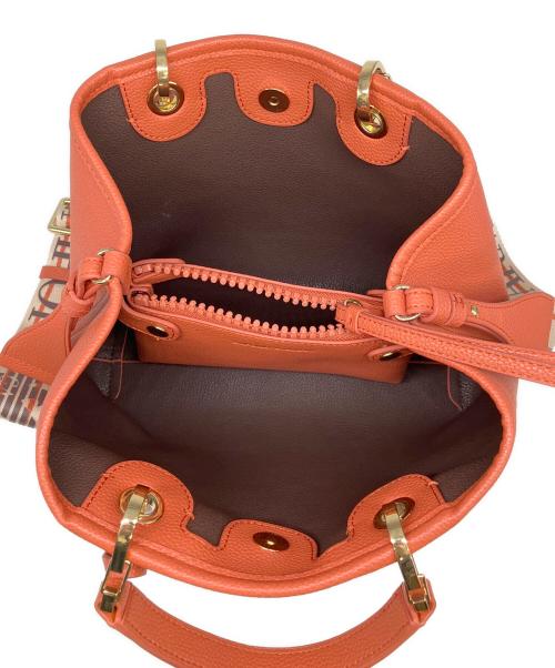 EMPORIO ARMANI（エンポリオアルマーニ）EMPORIO ARMANI (エンポリオアルマーニ) 2WAYハンド＆ショルダーバッグ テラコッタの古着・服飾アイテム
