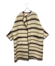 CELINE（セリーヌ）の古着「ノーカラーコート」｜ベージュ