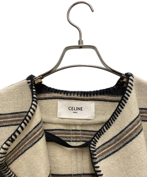 CELINE（セリーヌ）CELINE (セリーヌ) ノーカラーコート ベージュ サイズ:SIZE Sの古着・服飾アイテム