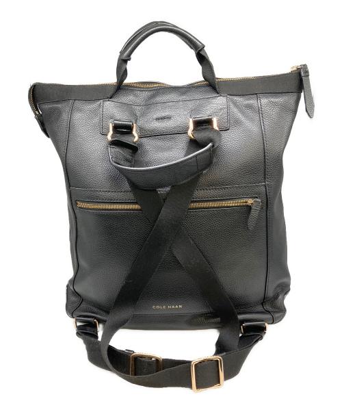 COLE HAAN（コールハーン）COLE HAAN (コールハーン) 3WAY レザーリュック ブラックの古着・服飾アイテム