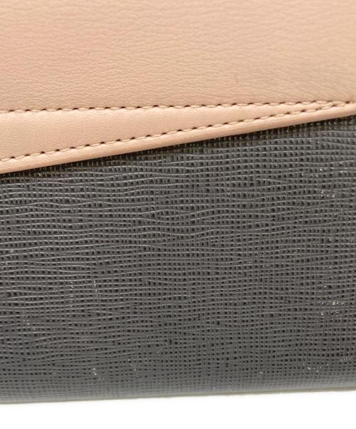FENDI（フェンディ）FENDI (フェンディ) トゥージュール 長財布 フラップロングウォレット ベージュ×グレーの古着・服飾アイテム