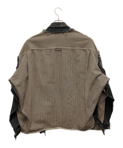 MIHARA YASUHIRO（ミハラヤスヒロ）MIHARA YASUHIRO (ミハラヤスヒロ) ディストレストボタン付きデニムジャケット ブラック サイズ:48の古着・服飾アイテム