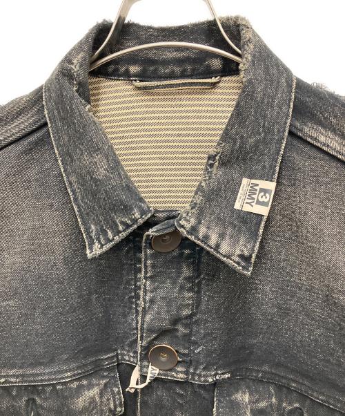 MIHARA YASUHIRO（ミハラヤスヒロ）MIHARA YASUHIRO (ミハラヤスヒロ) ディストレストボタン付きデニムジャケット ブラック サイズ:48の古着・服飾アイテム