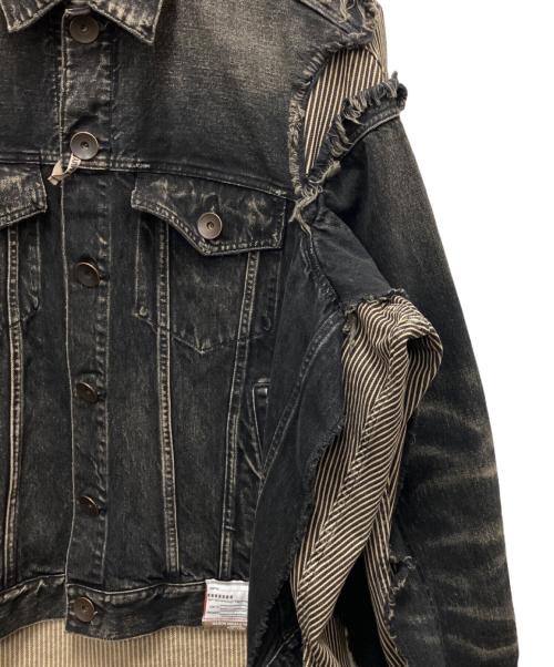 MIHARA YASUHIRO（ミハラヤスヒロ）MIHARA YASUHIRO (ミハラヤスヒロ) ディストレストボタン付きデニムジャケット ブラック サイズ:48の古着・服飾アイテム
