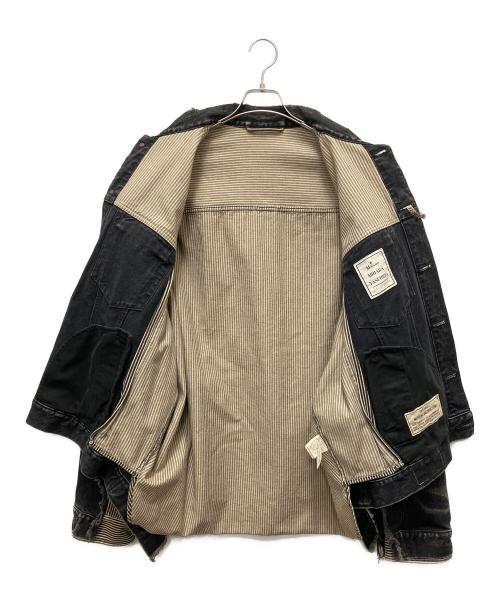 MIHARA YASUHIRO（ミハラヤスヒロ）MIHARA YASUHIRO (ミハラヤスヒロ) ディストレストボタン付きデニムジャケット ブラック サイズ:48の古着・服飾アイテム