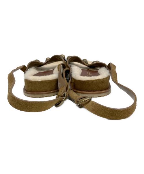 ETRO（エトロ）ETRO (エトロ) CROWN ME スウェードムートンサンダル キャメル サイズ:SIZE 24.5cmの古着・服飾アイテム