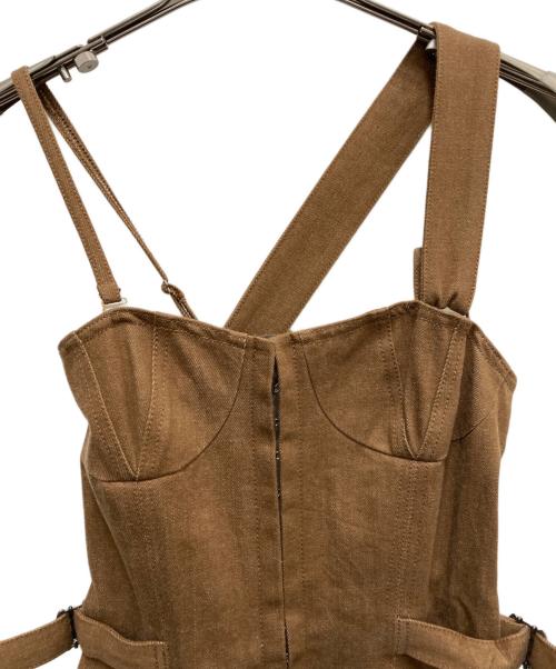 CASA FLINE（カーサフライン）CASA FLINE (カーサフライン) デニムジャンパースカート ブラウン サイズ:SIZE Freeの古着・服飾アイテム