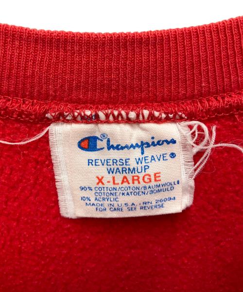 Champion REVERSE WEAVE（チャンピオン リバース ウィーブ）Champion REVERSE WEAVE (チャンピオン リバース ウィーブ) 80s トリコタグカレッジスウェット レッド サイズ:X-LARGEの古着・服飾アイテム