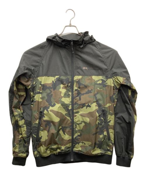 stussy（ステューシー）stussy (ステューシー) ナイロンパーカー ブラック×ブラウン サイズ:SIZE Lの古着・服飾アイテム