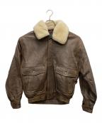 POLO CLUBポロクラブ）の古着「レザーフライトジャケット」｜ブラウン