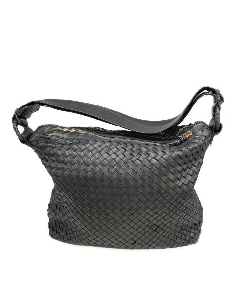 BOTTEGA VENETA（ボッテガベネタ）BOTTEGA VENETA (ボッテガベネタ) ショルダーバッグ イントレチャート ブラックの古着・服飾アイテム