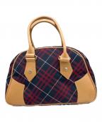 BURBERRY BLUE LABELバーバリーロンドンブルーレーベル）の古着「ハンドバッグ」｜レッド×ネイビー