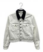 RIERリア）の古着「ベロア切替パイピングトラッカージャケット」｜ホワイト