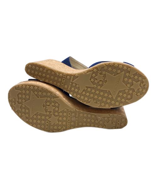 JIMMY CHOO（ジミーチュウ）JIMMY CHOO (ジミーチュウ) ウェッジソールサンダル ブルー サイズ:SIZE 39（約24.5㎝）の古着・服飾アイテム