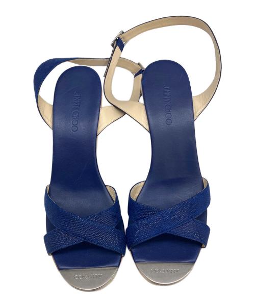 JIMMY CHOO（ジミーチュウ）JIMMY CHOO (ジミーチュウ) ウェッジソールサンダル ブルー サイズ:SIZE 39（約24.5㎝）の古着・服飾アイテム