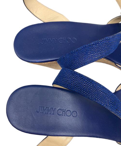 JIMMY CHOO（ジミーチュウ）JIMMY CHOO (ジミーチュウ) ウェッジソールサンダル ブルー サイズ:SIZE 39（約24.5㎝）の古着・服飾アイテム