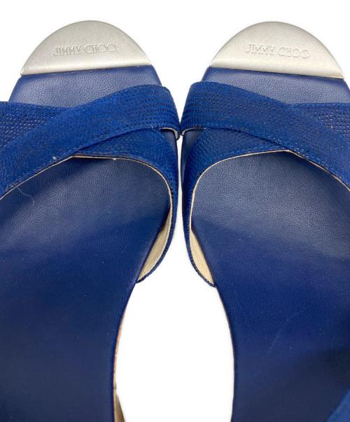 JIMMY CHOO（ジミーチュウ）JIMMY CHOO (ジミーチュウ) ウェッジソールサンダル ブルー サイズ:SIZE 39（約24.5㎝）の古着・服飾アイテム