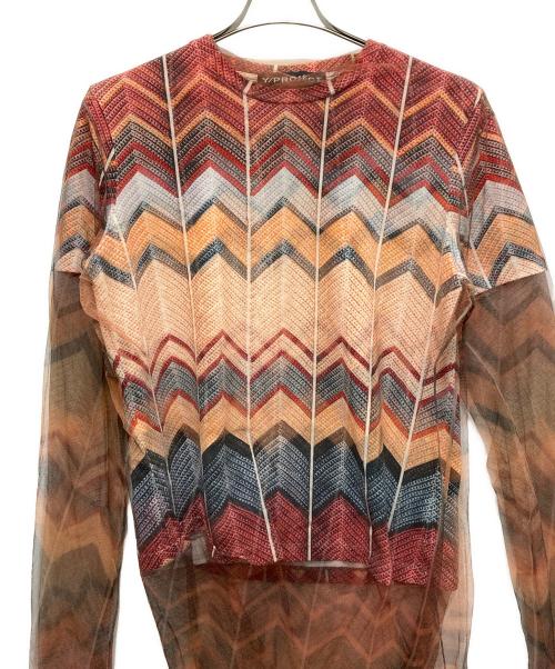 Y. PROJECT（ワイプロジェクト）Y. PROJECT (ワイプロジェクト) レイヤードチュールカットソー オレンジ サイズ:42の古着・服飾アイテム