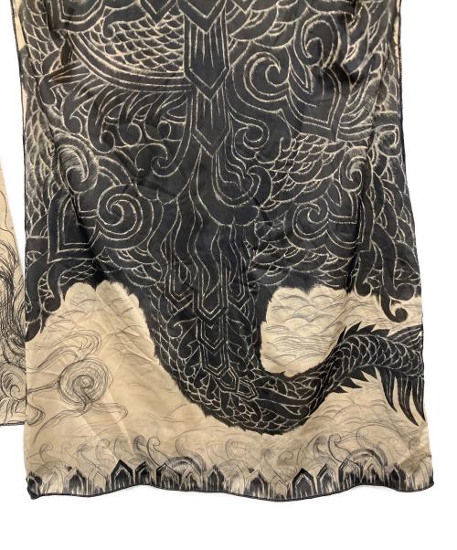 Jean Paul Gaultier FEMME（ジャンポールゴルチエ フェム）Jean Paul Gaultier FEMME (ジャンポールゴルチェフェム) ドラゴンプリントセカンドスキンハイネックカットソー ベージュ サイズ:40の古着・服飾アイテム