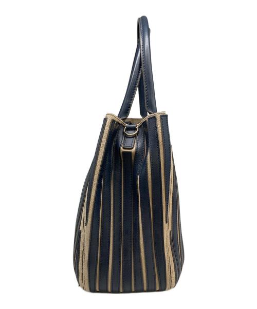 ANYA HINDMARCH（アニヤ・ハインドマーチ）ANYA HINDMARCH (アニヤハインドマーチ) ショルダートートバッグ ネイビーの古着・服飾アイテム