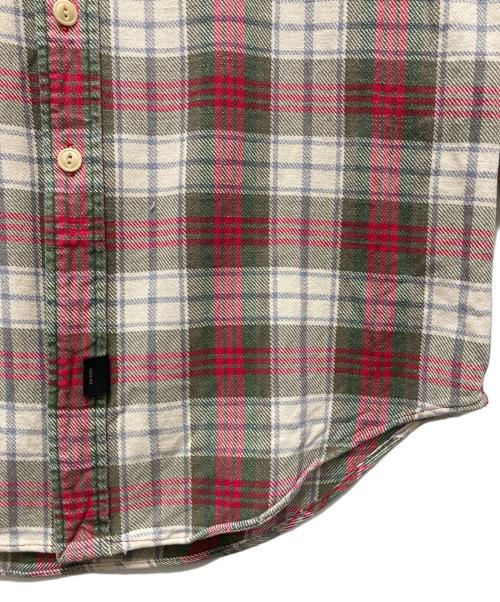 RRL（ダブルアールエル）RRL (ダブルアールエル) 90s 三ツ星タグ ネルシャツ ベージュ×レッド サイズ:Sの古着・服飾アイテム