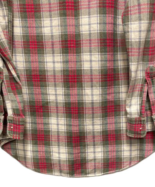 RRL（ダブルアールエル）RRL (ダブルアールエル) 90s 三ツ星タグ ネルシャツ ベージュ×レッド サイズ:Sの古着・服飾アイテム
