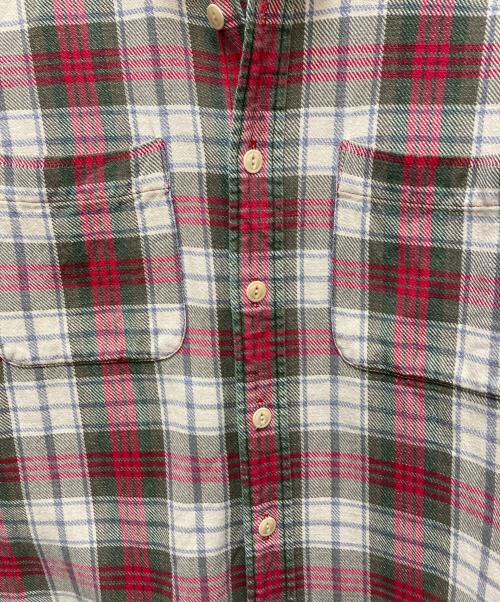 RRL（ダブルアールエル）RRL (ダブルアールエル) 90s 三ツ星タグ ネルシャツ ベージュ×レッド サイズ:Sの古着・服飾アイテム