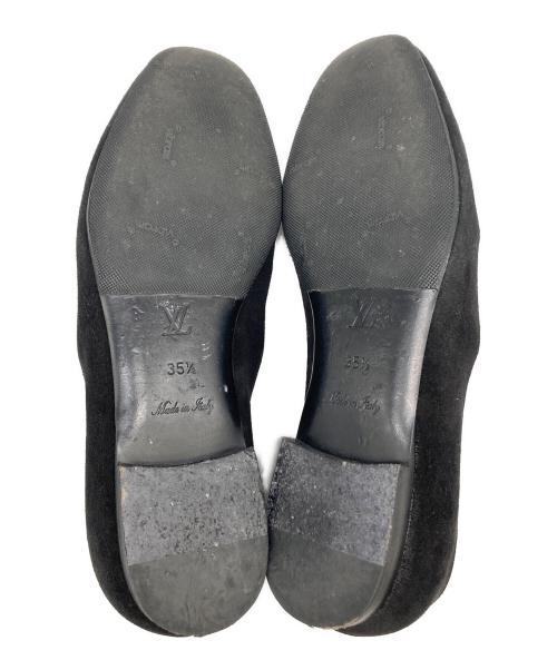 LOUIS VUITTON（ルイ ヴィトン）LOUIS VUITTON (ルイ ヴィトン) スウェードローファー ブラック サイズ:SIZE 22.5cmの古着・服飾アイテム