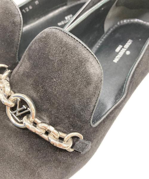 LOUIS VUITTON（ルイ ヴィトン）LOUIS VUITTON (ルイ ヴィトン) スウェードローファー ブラック サイズ:SIZE 22.5cmの古着・服飾アイテム