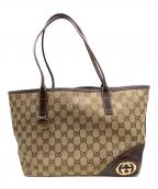 GUCCIグッチ）の古着「トートバッグ ニューブリット GG」｜ベージュ