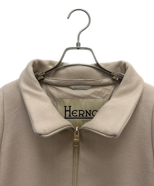 HERNO（ヘルノ）HERNO (ヘルノ) DIAGONAL WOOL AND NUAGE PARKA ベージュ サイズ:38の古着・服飾アイテム