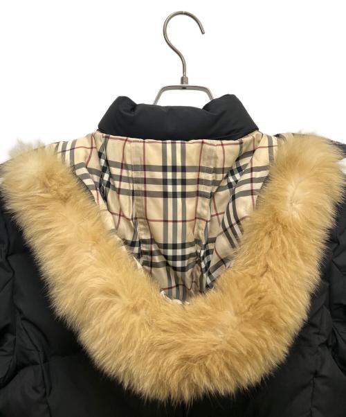 BURBERRY LONDON（バーバリーロンドン）BURBERRY LONDON (バーバリーロンドン) フォックスファー付きダウンジャケット ブラック サイズ:40の古着・服飾アイテム