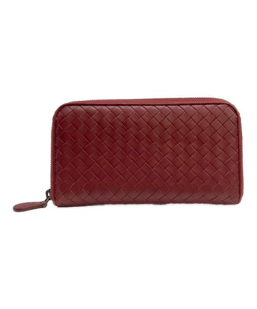BOTTEGA VENETA（ボッテガベネタ）BOTTEGA VENETA (ボッテガベネタ) 長財布 イントレチャート レッドの古着・服飾アイテム