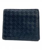 BOTTEGA VENETAボッテガベネタ）の古着「2つ折り財布 イントレチャート」｜ネイビー