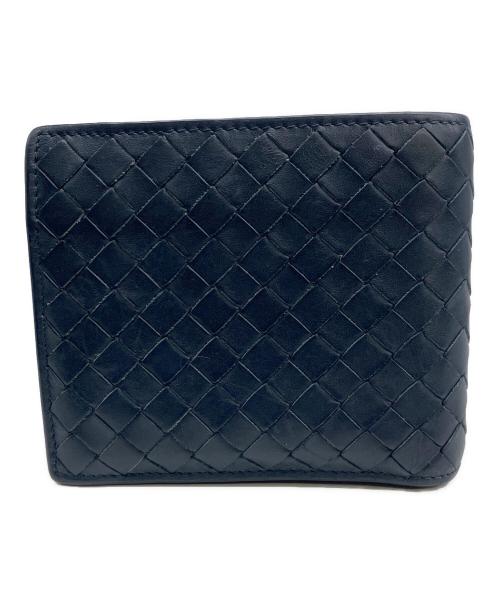 BOTTEGA VENETA（ボッテガベネタ）BOTTEGA VENETA (ボッテガベネタ) 2つ折り財布 イントレチャート ネイビーの古着・服飾アイテム