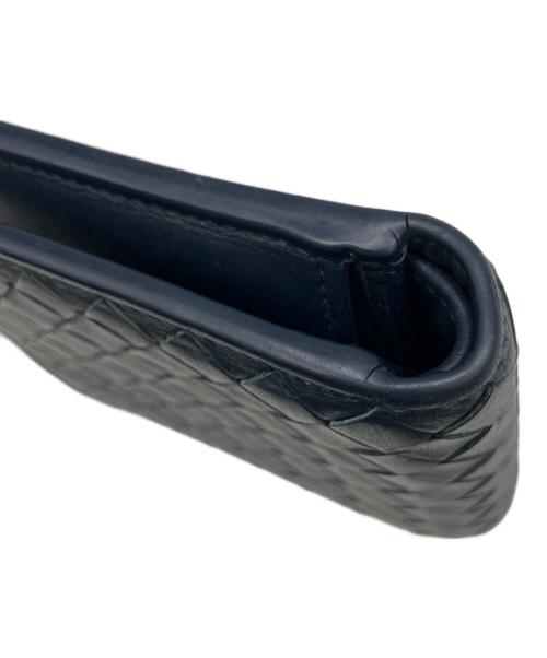 BOTTEGA VENETA（ボッテガベネタ）BOTTEGA VENETA (ボッテガベネタ) 2つ折り財布 イントレチャート ネイビーの古着・服飾アイテム