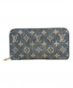 LOUIS VUITTONルイ ヴィトン）の古着「長財布 ジッピー ウォレット モノグラム・ジャカード・デニム」｜ブルー