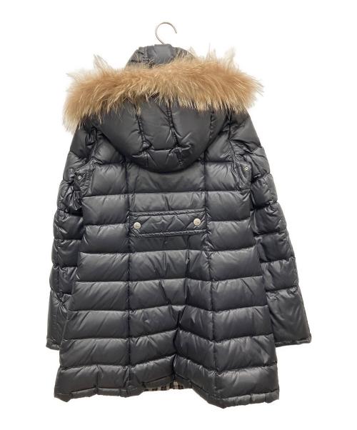 BURBERRY BLUE LABEL（バーバリー ブルー レーベル）BURBERRY BLUE LABEL (バーバリーロンドンブルーレーベル) ファーフード付きダウンコート ブラック サイズ:38の古着・服飾アイテム
